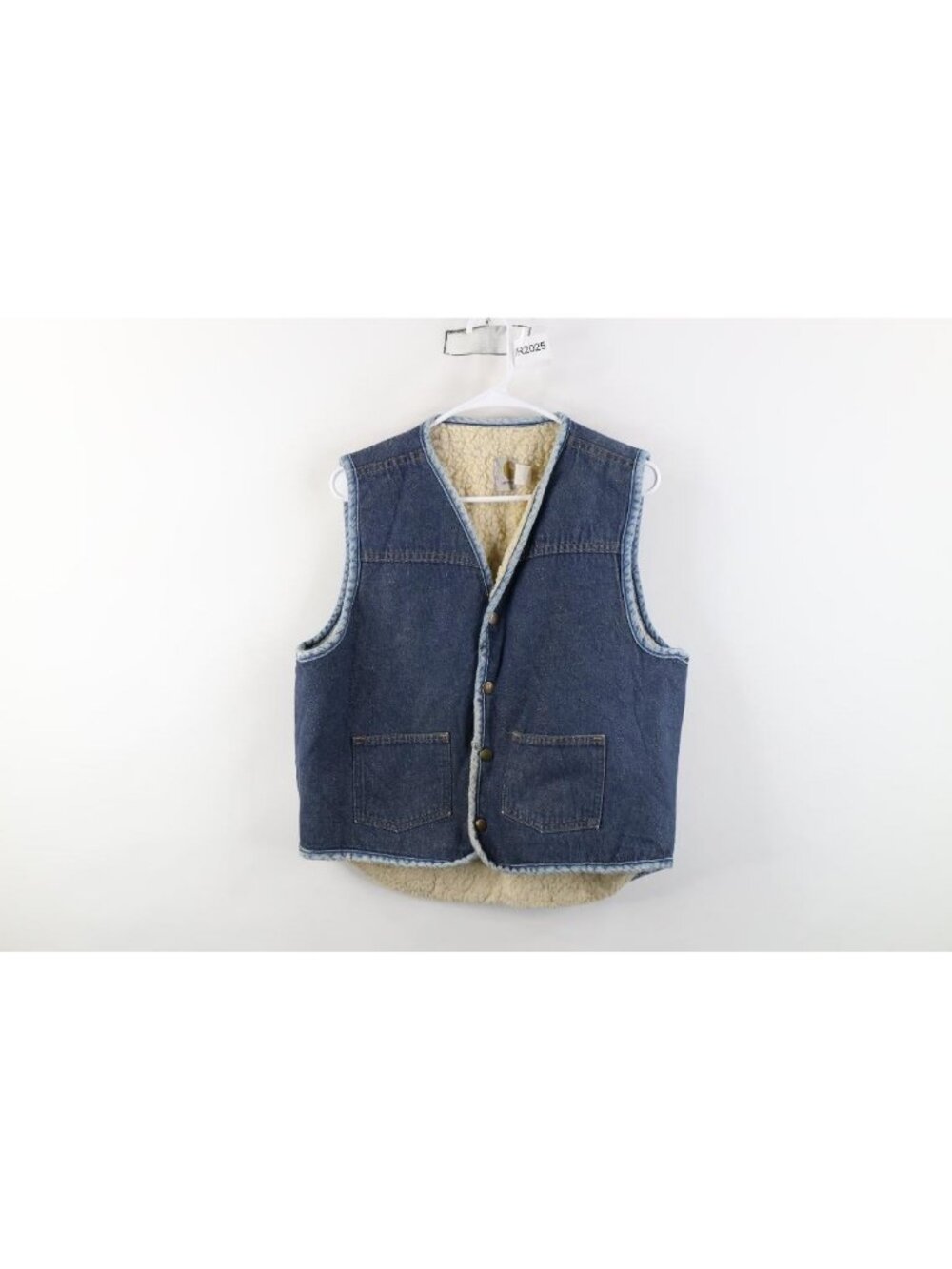 Vtg 70s 80s Carhartt Mens L Distressed Sherpa Lined Denim Jean Vest Jacket USA